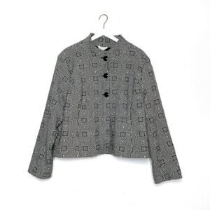 NEW Austin Reed Cropped Jacquard Jacket size 18W Wool Blend Geometric